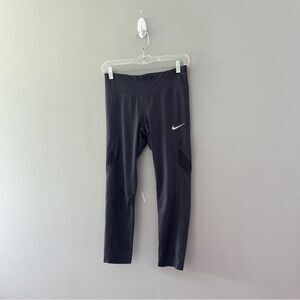 Nike DriFit gray leggings athletic workout mesh cutout size small